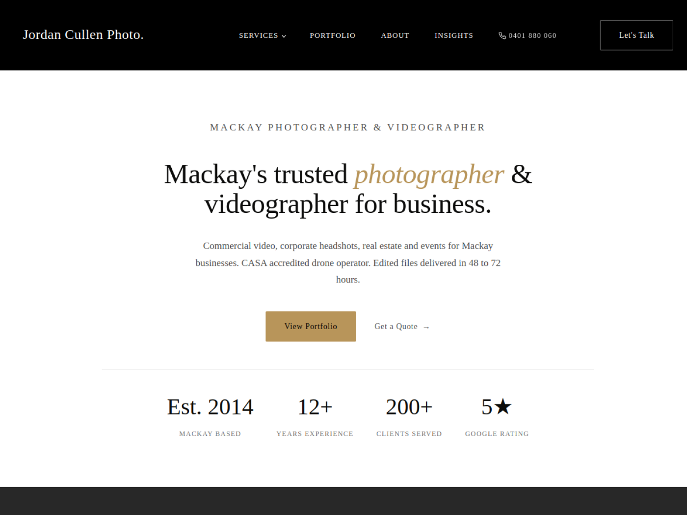 Jordan Cullen Photo Commercial Photography Website